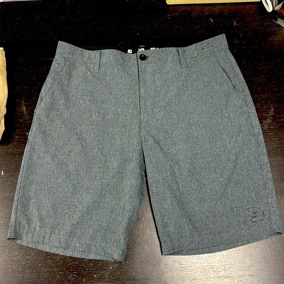 RVCA gray hybrid, flat front shorts, swim trunks, 34 - Picture 2 of 16